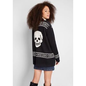 Modcloth Skull Spirit Oversized Cardigan